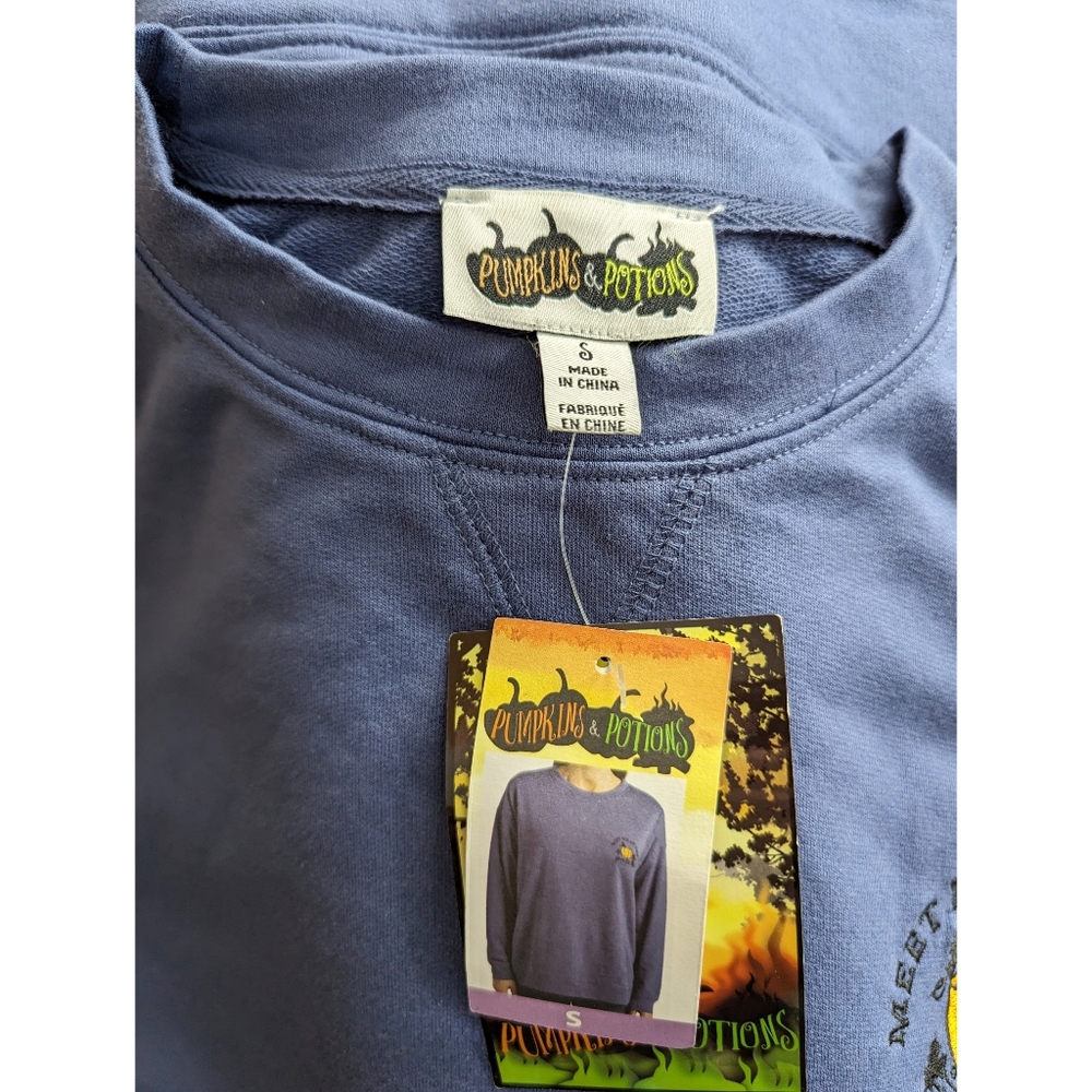 Pumpkins & Potions Blue Meet Me at the Patch Sweatshirt S - Picture 7 of 8